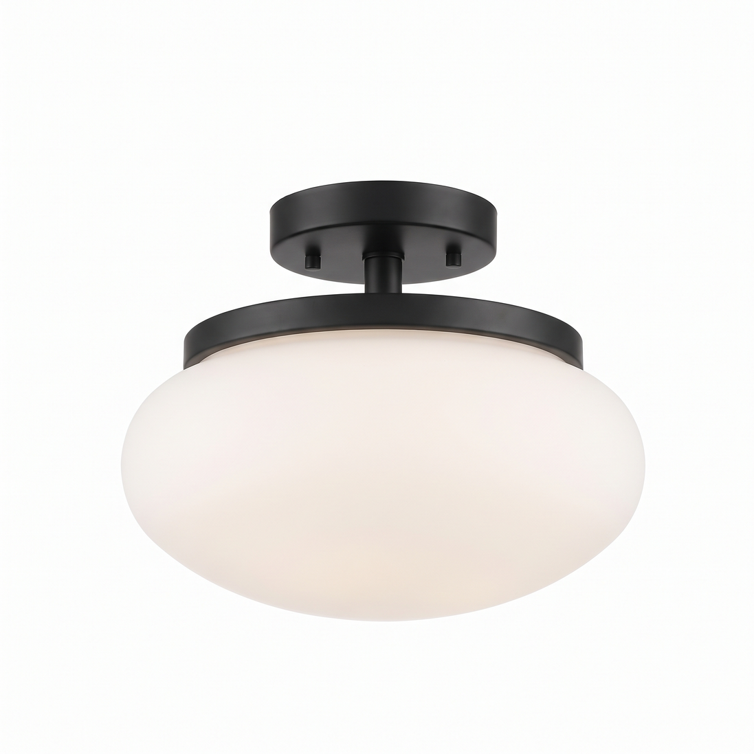 Solare matte black semi flush mount ceiling light