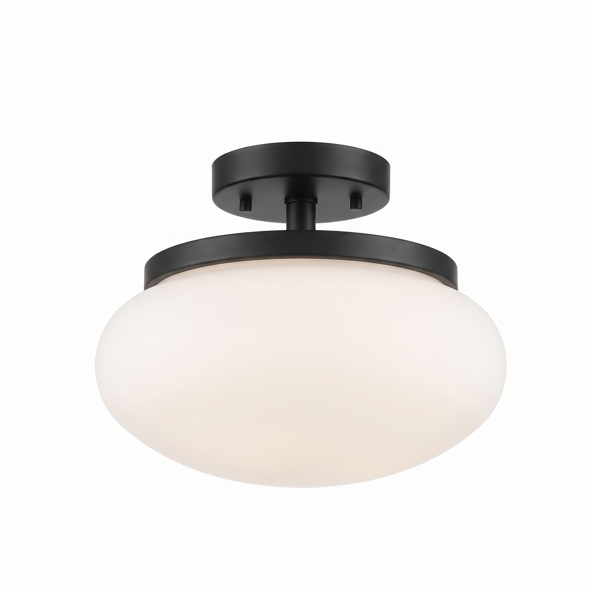 Solare matte black semi flush mount ceiling light