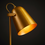 Lumen Arc desk lamp shade and base close up