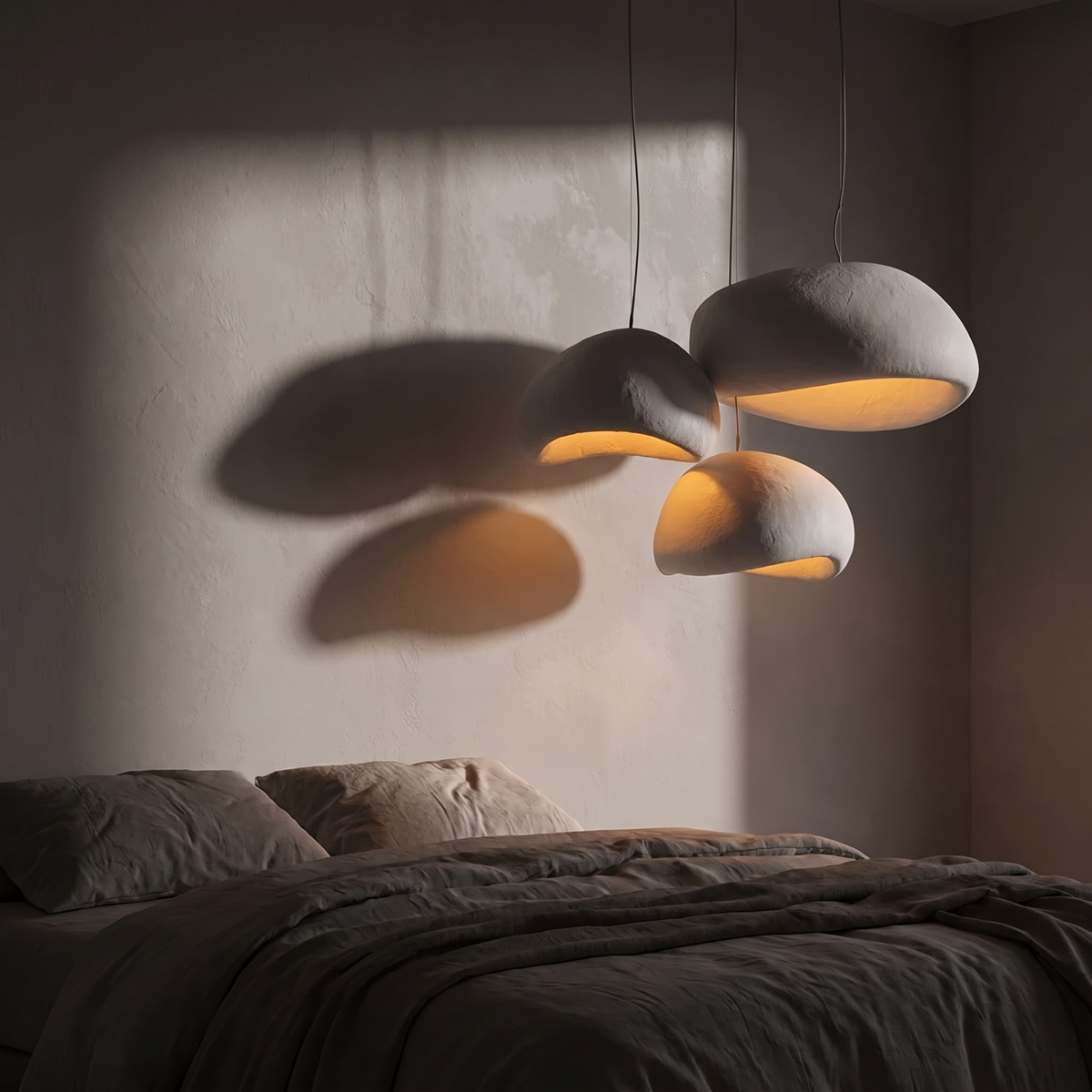 Zenora chandelier in a dim bedroom