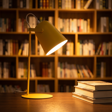 Lumen Arc desk lamp on a study desk
