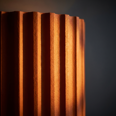 Ridgeline sconce ribbed texture close up