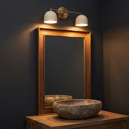 Caldera Brass Dome Vanity Light