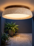 Pietra travertine ceiling light in an entryway
