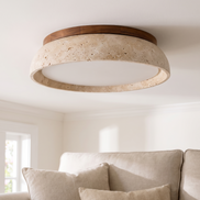 Pietra travertine ceiling light in daylight