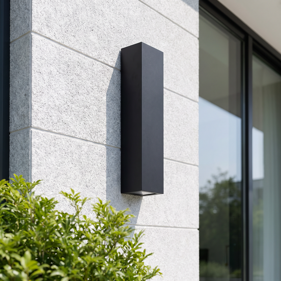 Axil up and down outdoor wall light in daylight